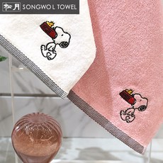 송월타올 스누피 블랙블럭 고리타올 1장, 보라, 1개