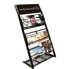 카달로그스탠드 잡지진열대 매거진랙 680MM 3단 블랙 실사