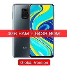 글로벌 버전 Xiaomi Redmi Note 9S 4GB 64GB 스마트 폰 금어초 720G Octa core 5020 mAh 48MP 쿼드 카메라, 02 4GB 64GB Grey, 01 Offical Standard
