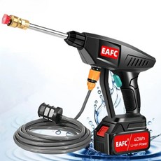 EAFC 무선 세차 건 미니 핸드헬드 기계 60Bar 압력 편리한 자동차 정원 청소, 1개