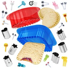 UpChefs Uncrustables 샌드위치 커터 및 실러 크러스트 없는 빵 크러스터 메이커 학교 도시락 상자 액세서리 런치 박스 푸드 픽 채소