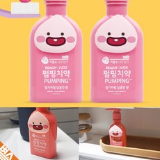 카카오 어피치 유아 키즈 저불소 치약 리치 펌핑치약