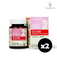 비타민하우스 마망스 엽산 600 70정x2병 임산부영양제 무부형제, 상세페이지 참조, 상세페이지 참조