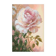 실십자수 도안 세트 돈들어오는 재물 장미꽃 풍경 자연 50x70cm, 1개