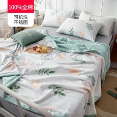 제라늄몰! 순면차렵이불 에어컨 쿨링 코튼 풀패딩 얇은 싱글 페어 봄가을 자 워싱, 팬시레몬
