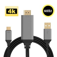 유리 글로벌 3M LG G8 G7+ V30 V50 S 갤럭시 S20 S10e S10 S9 S8 TV연결 덱스 4K 넷플릭스 미러링 HDMI 충전식 MHL 케이블, 1:미러링 케이블-블랙/그레이 2M, 1개
