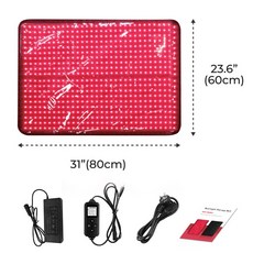 안마매트 온열 마사지 스트레칭 레드 라이트 테라피 전신 벨트 랩 850nm, 1개, 1개입