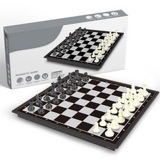 아이끌레 접이식 마그네틱 체스판, 흑백, 1개 흑백, 1개