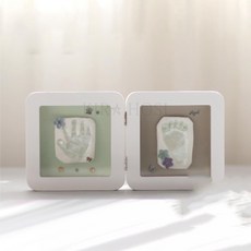 kirahosi 신생아 아기 아가손 아기손발조형물 액자 기념품 선물 + 스마트스트랩 증정 7호 DHdcio2, 화이트