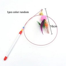 재미있는 고양이 장난감 깃털 종이 컬러 금속 와이어 인터랙티브, 8.1pc 컬러 랜덤, 1개