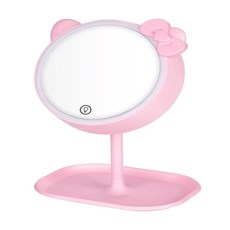 핑크 고양이 메이크업 거울 스탠딩 미러 터치 스크린 화장대 조명, 1.원컬러 터치