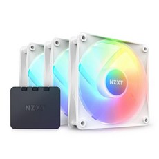 NZXT F120RGB 120mm x3 & RGB 컨트롤러 포함 화이트 PC 케이스 팬 RF-R12TF-W1 3760 RGB CORE