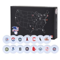 [기타브랜드] MLB골프 NEW 아메리칸리그 2피스 화이트 15구 골프공, 선택:아메리칸리그 2피스 화이트 15구