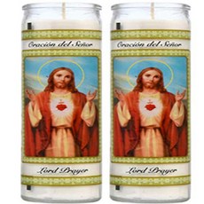 TopNotch Outlet Prayer Candles - Unscented Candle Set (2 Pc Bulk) Great for Sanctuary Vigils and P, 1, White