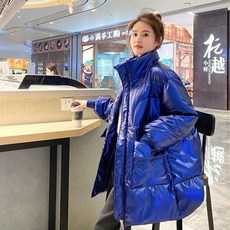 여성 유광 패딩 버전 느슨한 자켓 두꺼운 캐주얼 자켓