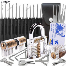 LoMal 락픽세트 멀티 픽 투명 자물쇠 락픽 키트 연습용 locksmith set car/lock picking card, 25PIECES