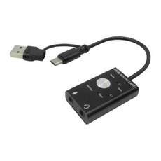 NUBITEL누비마트_2in1 USB C타입 사운드카드 7.1 이어폰 마이크 헤드셋 USB사운드 외장형사운드 외장형사운드카드 컴퓨터사운드카드 SOUNDCARD 노트북사운드카드 PC, 단일상품입니다