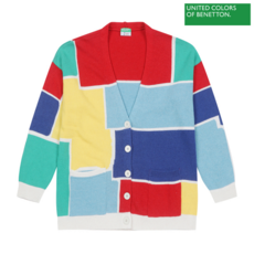베네통 Color block wool cashmere cardigan 2F_1235E601G_600 백화점 아울렛 (4266556)