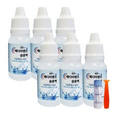 메디아렌즈 습윤액 드롭액 15ml (하드렌즈케이스 + 뽁뽁이증정), 6개