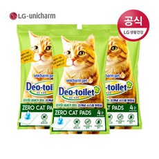 [LG유니참] 데오토일렛 고양이 소취 항균 패드 4P x 3팩, 단품