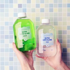 레시피박스 울트라 바스슬라임 1+1 520ml+520ml 아기 유아 목욕 놀이, 퓨어+퓨어, 2개