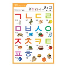 유니콘 단면 코팅 유아 학습 벽보 한글 1단계, 단품, 단품, 1개