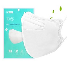 타스 KF94 새부리형 블랙 화이트 대형 50매/100매 국산 황사 마스크, 50매