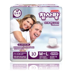 참사랑 남녀공용 언더웨어 성인용 팬티기저귀 M~L, 10매, 8팩 