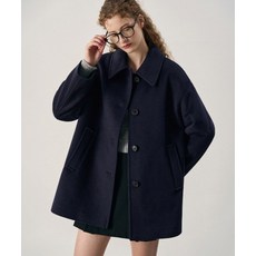 12월 2일 도착예정 드로우핏 DRAWFIT WOMEN 소프트 캐시미어 오버사이즈 하프 코트 NAVY