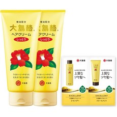 오오시마츠바키 헤어크림 동백기름 배합 스타일링 씻어내지 않는 트리트먼트 모발량이 많으신 분 머리가 굵은 분 무향료 160g×2병 덤 포함, 160g, 2개