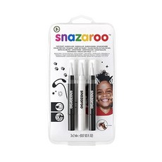 Snazaroo Children's Make-Up Brush Pen Jungle Set - 3 Colours black/white, Monochrom