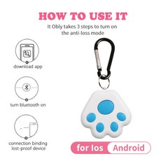 고양이개 미니 추적 손실 방지 방수 장치 도구 애완 동물 GPS 로케이터, Sky Blue, 3)Sky Blue