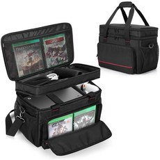 LUXJA Carrying Case Compatible with Xbox Series X Travel Case for Game Console and Controllers Bla