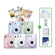 인스탁스 미니12 카메라+필름10장+전용가방+선물SET, 블로썸핑크+선물SET, 필름10매+가죽케이스[핑크], 1개