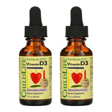 차일드라이프 어린이 비타민 D3 내추럴 베리 맛, 29.6ml, 2개