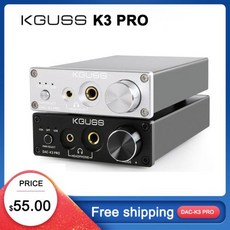 KGUSS DAC K3PRO 미니 하이파이 USB 디코딩 오디오 헤드폰 앰프 TPA6120A2 ESS90 2M 24 비트 192KHz AMP DC12V US/EU, 1) 은, 은 - v90dac