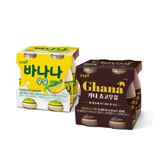 푸르밀 (225mlX4입) 바나나우유2팩+가나쵸코우유2팩/총16개입/냉장무배, 225ml