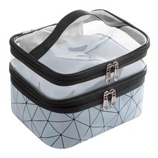 보석을 위한 휴대용 여행 세면용품 상자 PU TPU 투명한 보이는 조직자, 푸른, 230mmX160mmX170mm