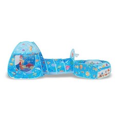 IMBABY Foldable 3 in 1 베이비 완구 드라이 볼 풀 휴대용 아기 놀이터 어린이 Tipi 텐트 크롤링 터널 오션, 01 Ocean_01 CHINA