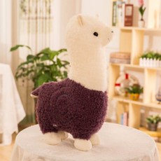 대형 알파카 라마 인형 모찌 안고자는 애착 동물 인형 아이들 여자친구 생일 기념일 선물, 보라색, 80cmcm