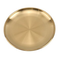 디너 플레이트 유럽식 골드 디저트 주방 서빙 요리 샐러드 라운드 케이크 트레이 서양 스테이크, [01] Gold Metal Tray, 1개