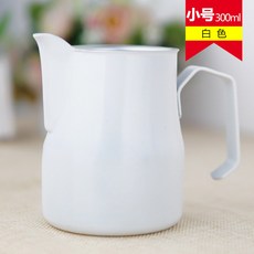 커피저그 거품 주전자 에스프레소 커피 피처 공예 라떼 우유 스테인레스 스틸, White S, 1개