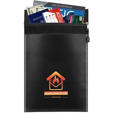 방화 머니 앰프 문서 가방 앰프 워터 저항성 엔벨로프 홀더 최대 보호 블랙을 위한 현금 보석 지퍼 폐쇄