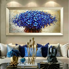 큐빅십자수 비즈구슬 DIY 보석자수 푸른꽃다발 100x50cm, 1개