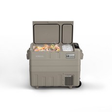 쏘쿨 듀얼플러스(50L) 배터리겸용 유무선 이동식 냉장고/냉동고 캠핑냉장고 휴대용 차량용 SKP50D+ (화이트색/카멜색상)