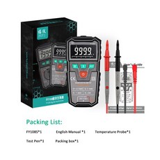 미니 스마트 멀티 미터 지능형 자동 멀티 미터 9999 카운트 고정밀 디지털 멀티 미터 테스터 진정한 RMS Mu, 01 Black