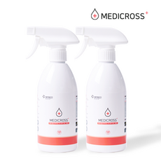 메디크로스 500ml 다용도 살균 소독수 스프레이형 세균 살균소독제 hocl 차아염소산수, 2개 - mediabox