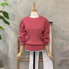 행복한여자 [신상무배]러블리 퍼프 소매 고급스러운 반목 니트
