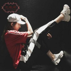 겨울 가을 여성의류 드랜드 BF 무드 학생 힙합 비보이 와이드 루즈핏 스키니 배기 캐쥬얼 운동 바지