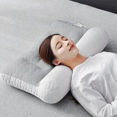 뷔이위이 라텍스 베개 푹신한 경추 베개, 1개, 흰색